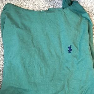 Green hooded tshirt, size large, polo brand